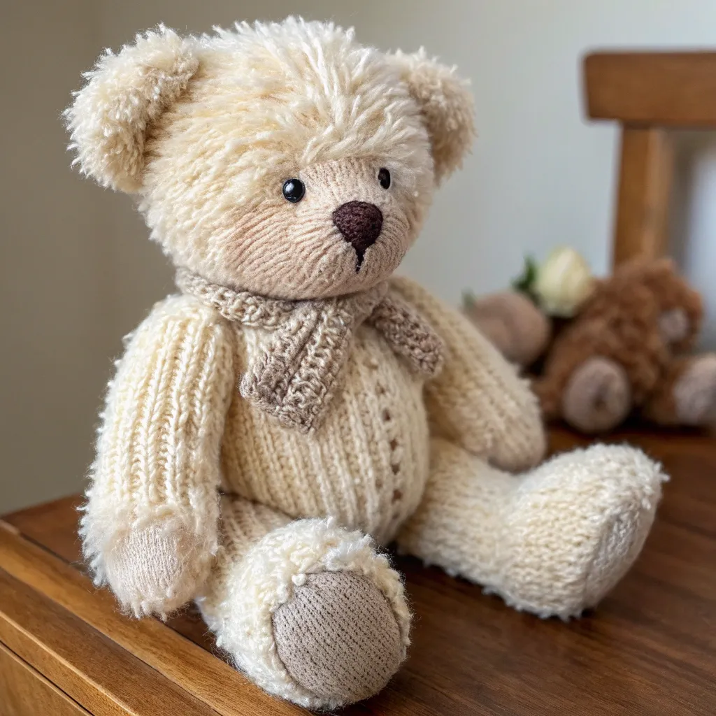 Handmade Knit Teddy Bear